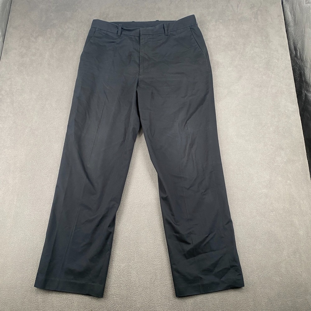 Gander Mountain Dress Pants Mens 36x32 Black Cotton Flat Front Career Formal